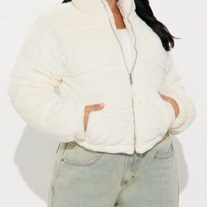 Women's Cream Puffer Jacket